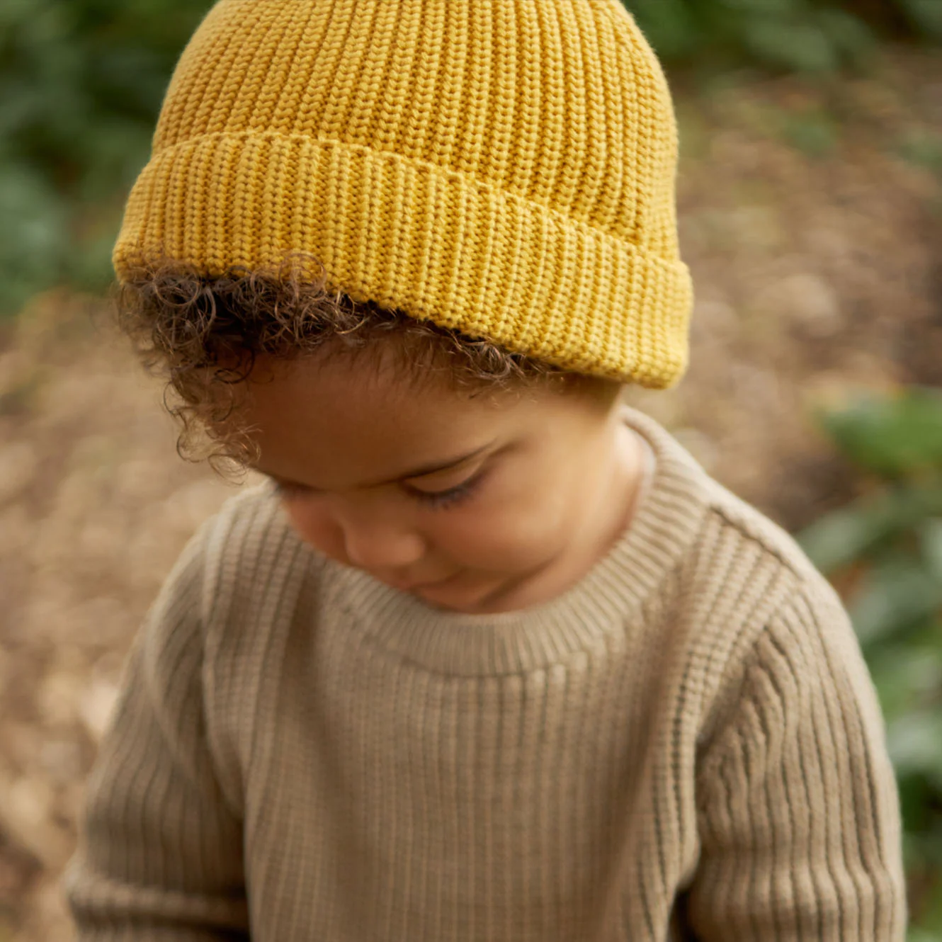 Nature Baby Forest Beanie - Butterscotch Chunky Knit - Image 2