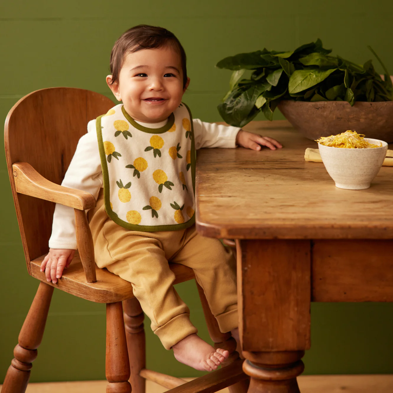 Nature Baby Reversible Bib - Pineapple Print - Image 2