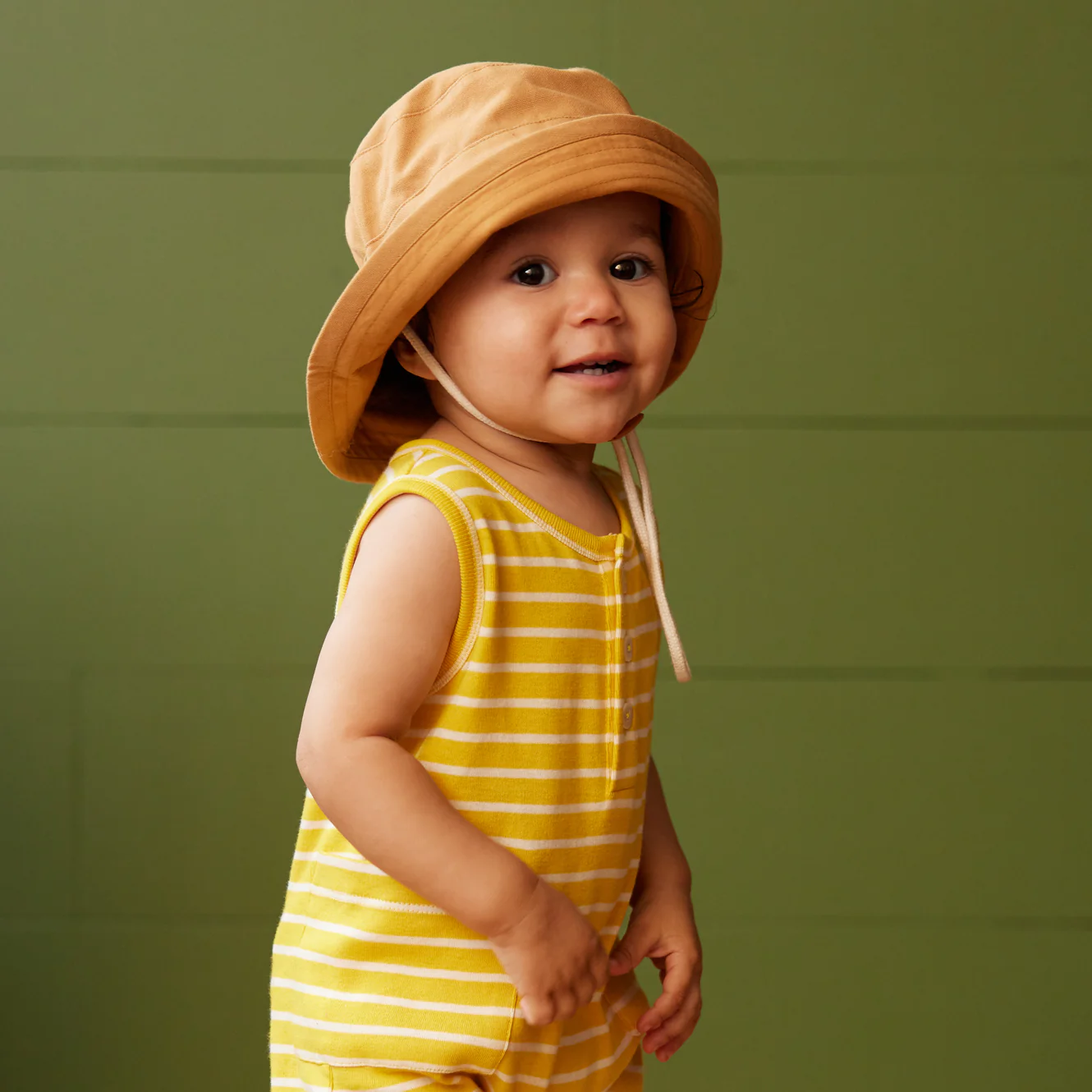 Nature Baby Camper Suit - Golden Yellow Sailor Stripe - Image 3