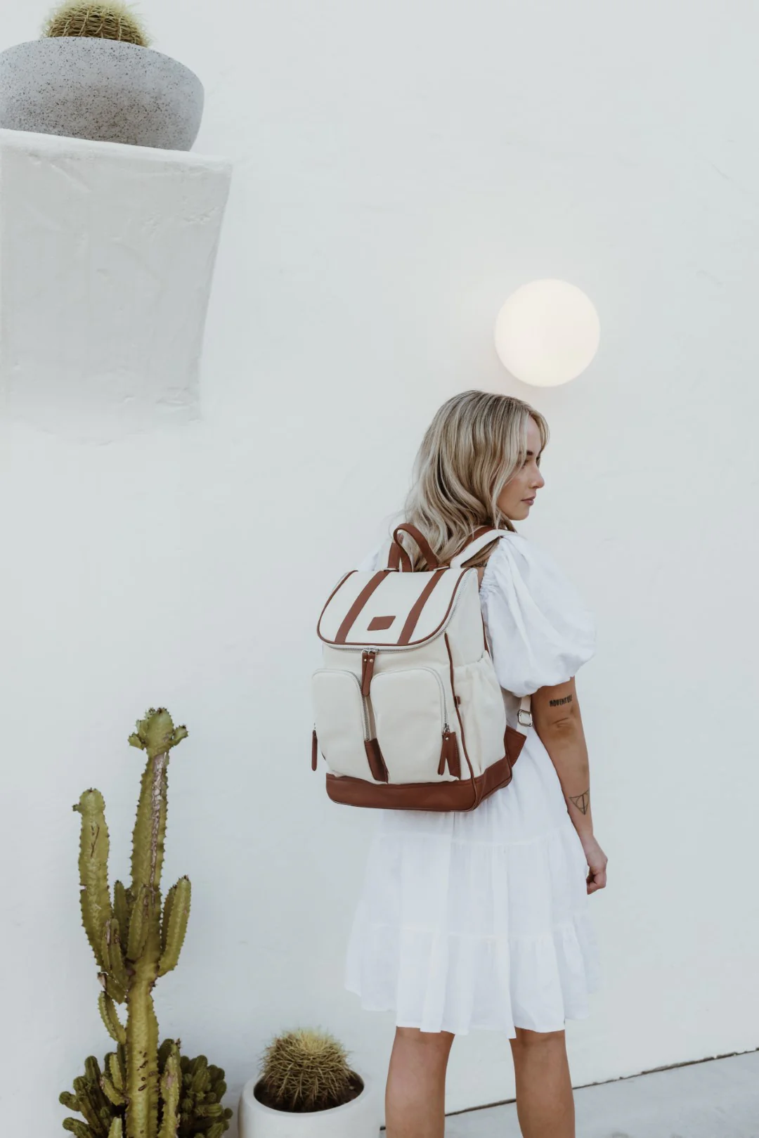 Nappy Backpack - Canvas/Terracotta - Image 3