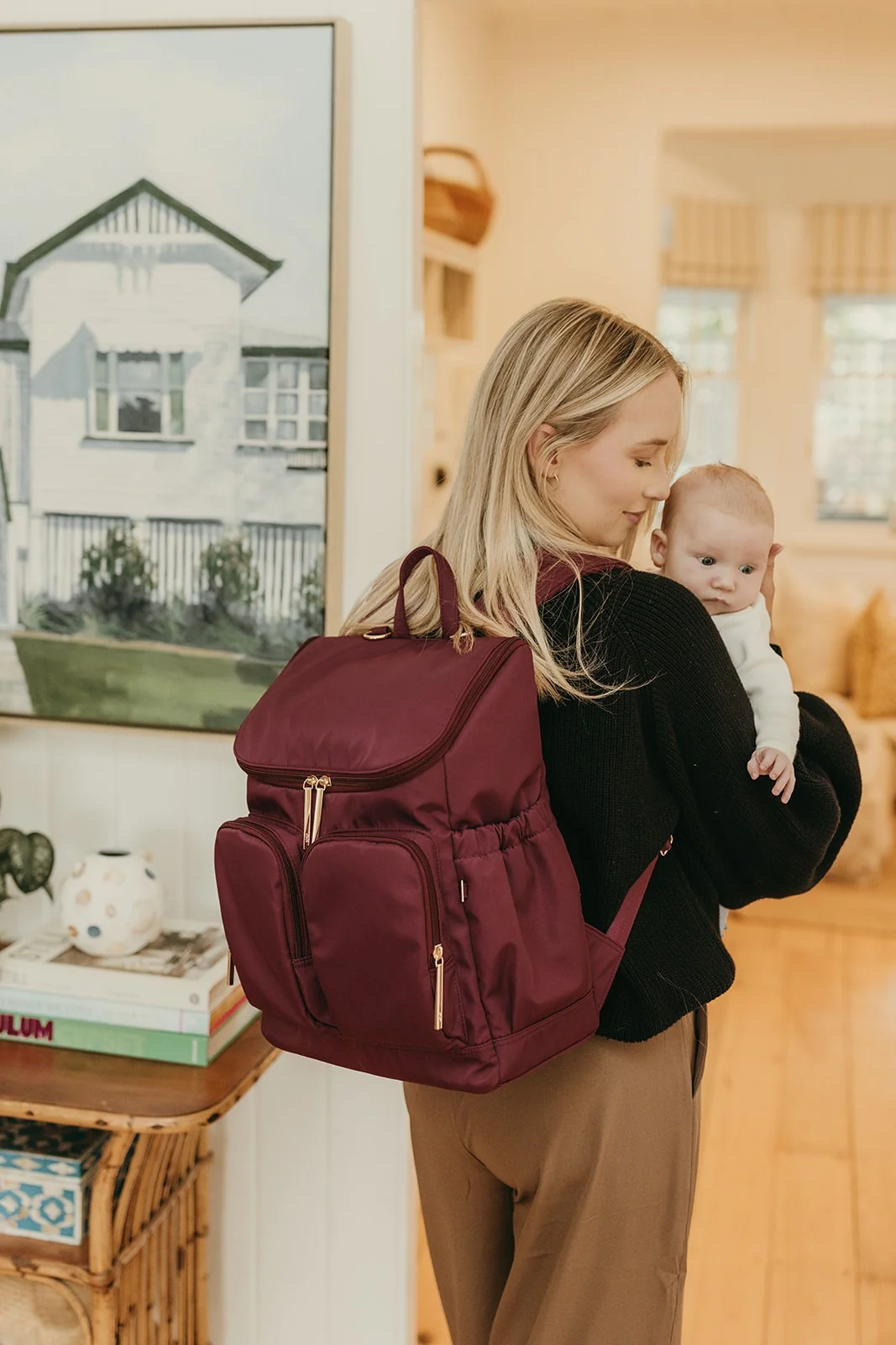 Nappy Backpack - Nylon Mulberry - Image 2