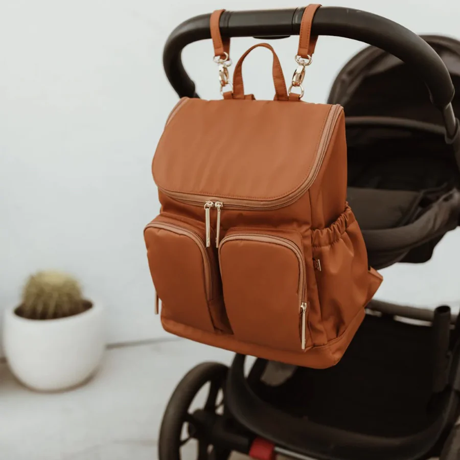 Nappy Backpack - Nylon Ochre/Gold - Image 2