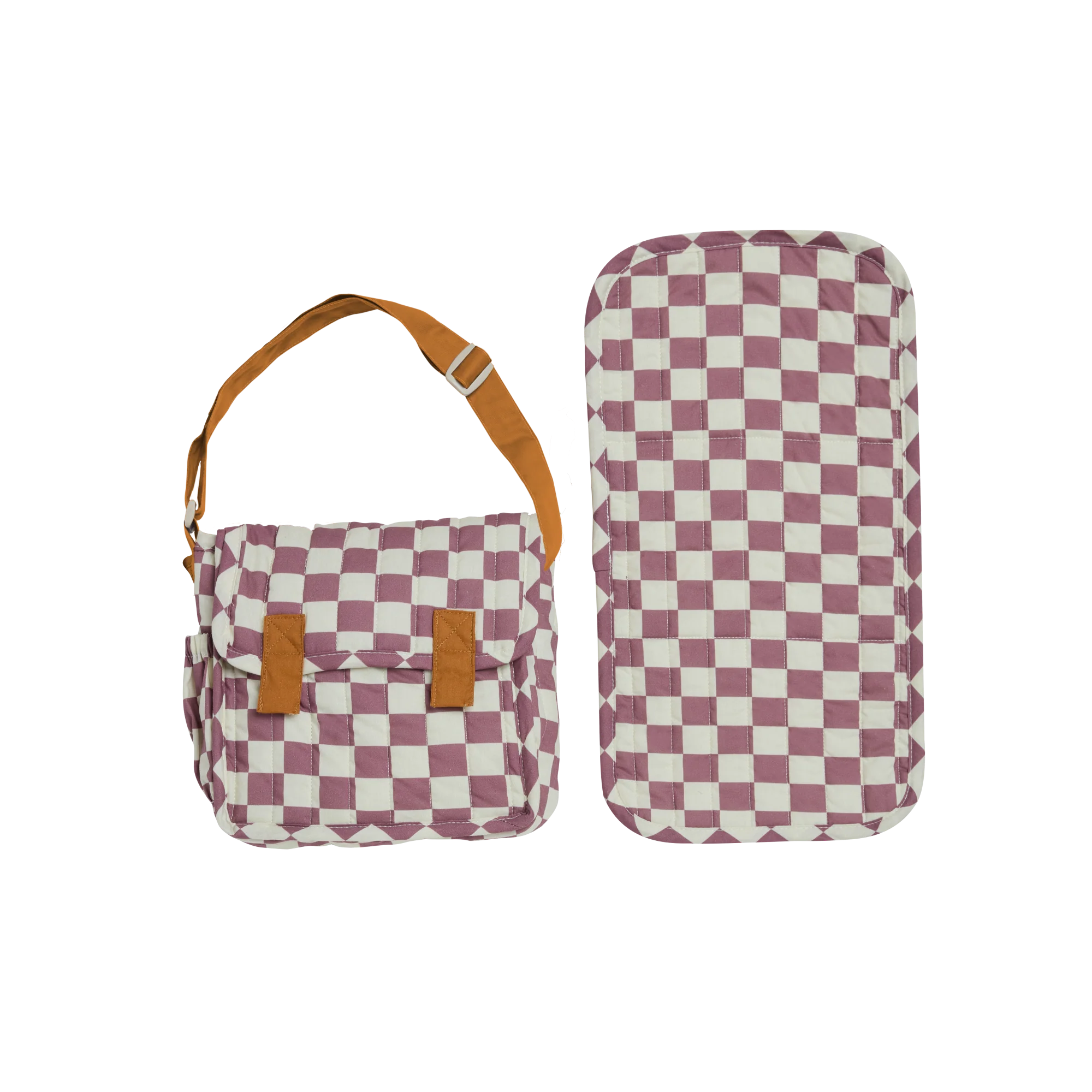 Carrie Convertible Changing Set - Plum Check - Image 5