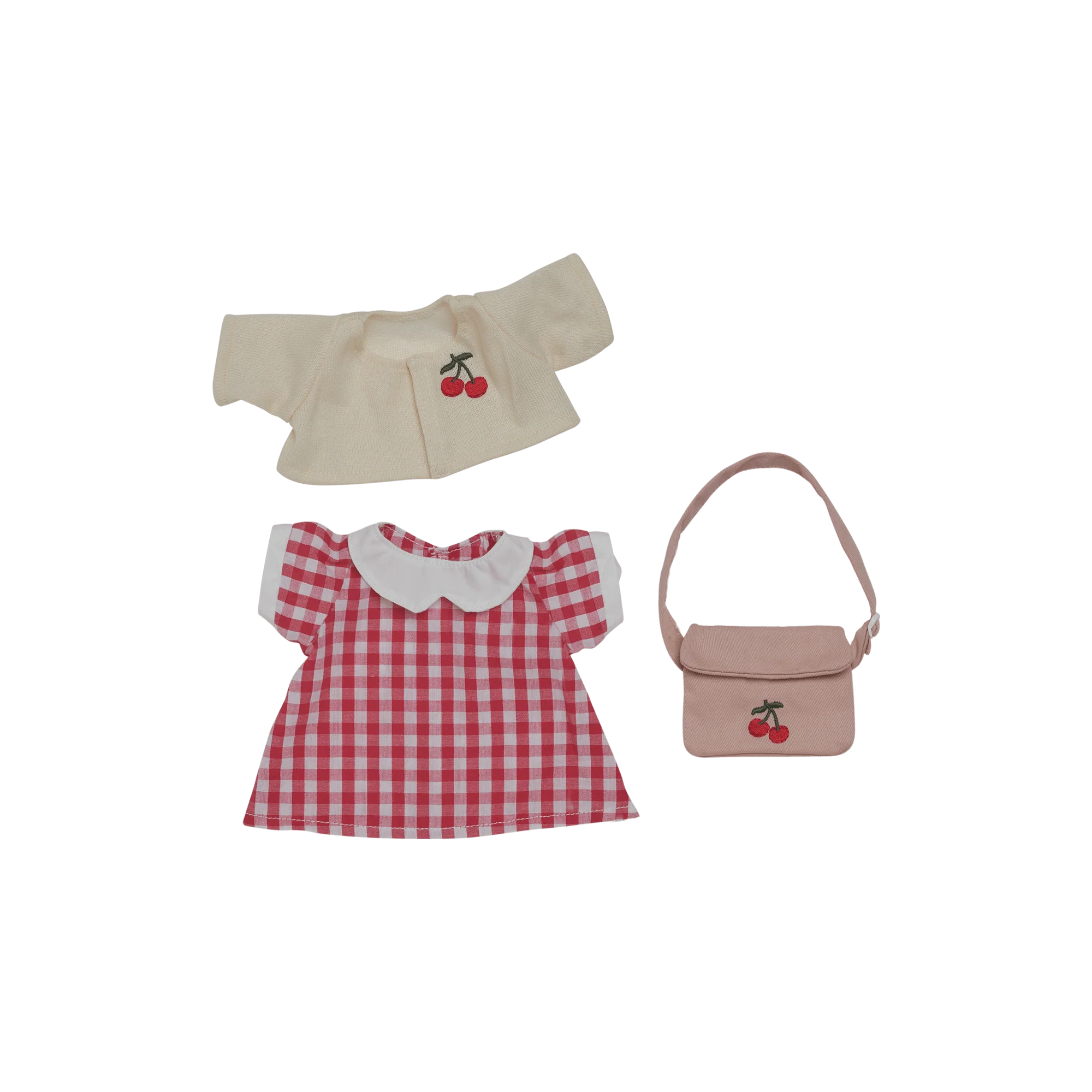 Cherry Gingham Outfit Set - Red
