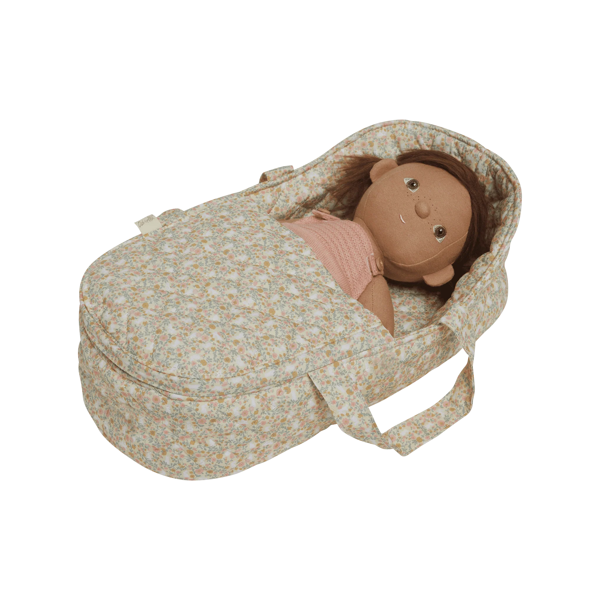 Dinkum Doll Quilted Carry Cot - Garden Floral - Image 6