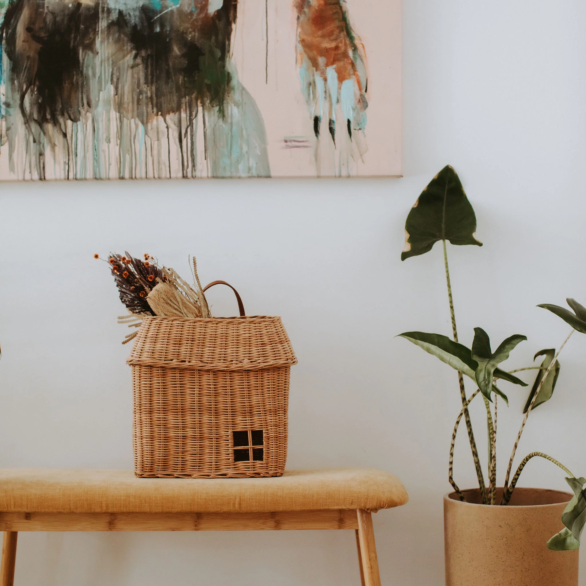 Rattan Hutch Basket - Hanging - Image 2