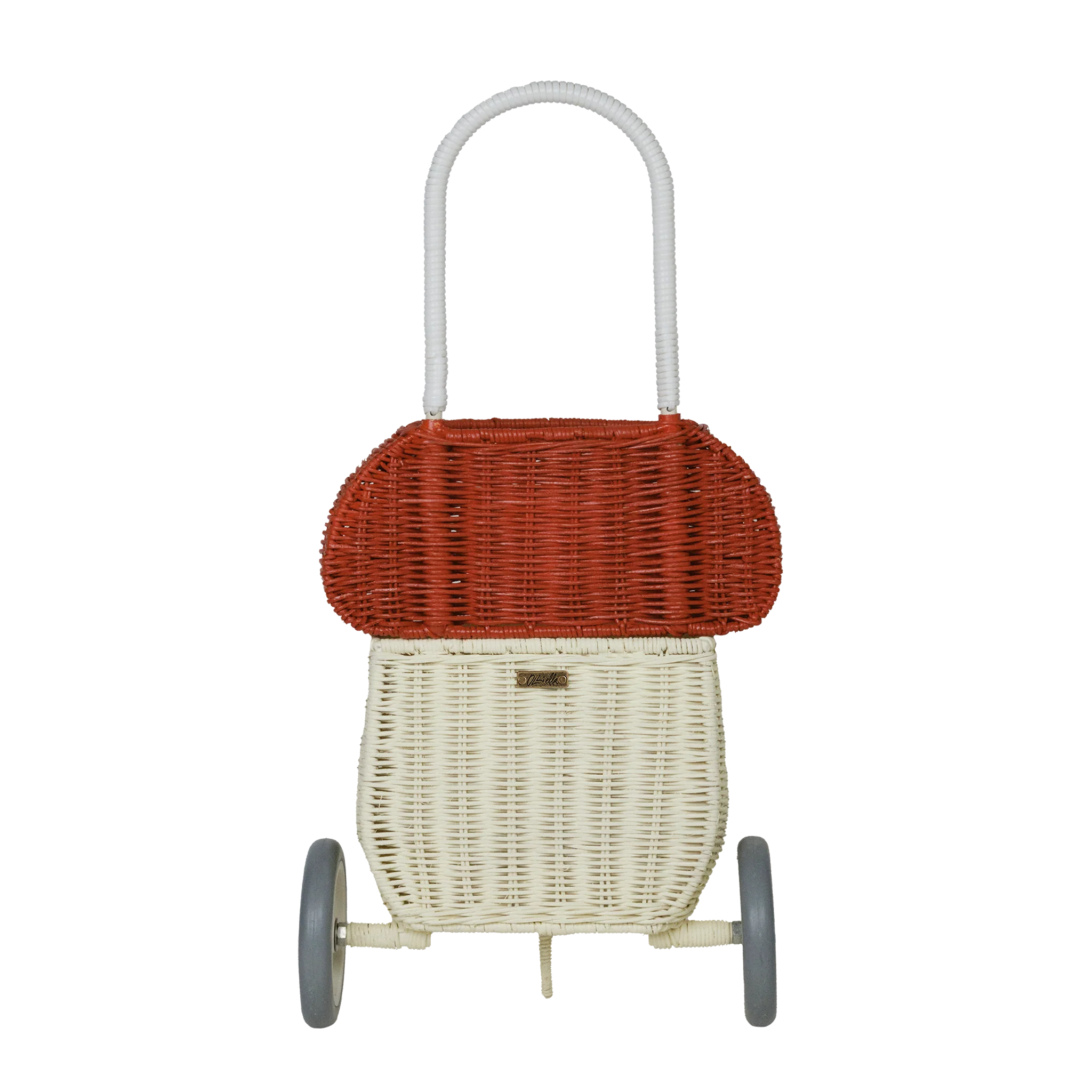 Rattan Mushroom Luggy - Red & White - Image 3