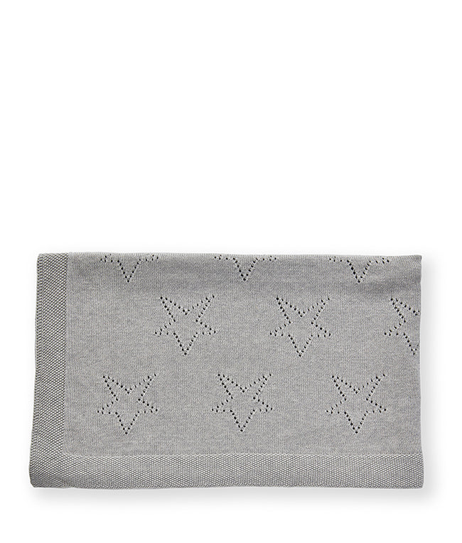Pointelle Baby Blanket - Sky Grey - Image 3