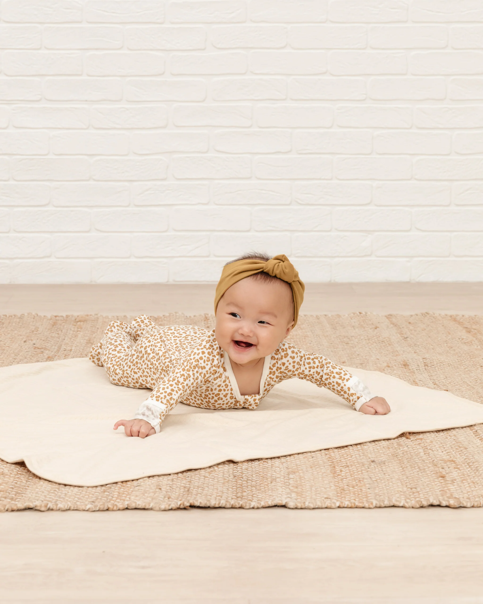 Quincy Mae Bamboo Zip Footie - Cheetah - Image 2