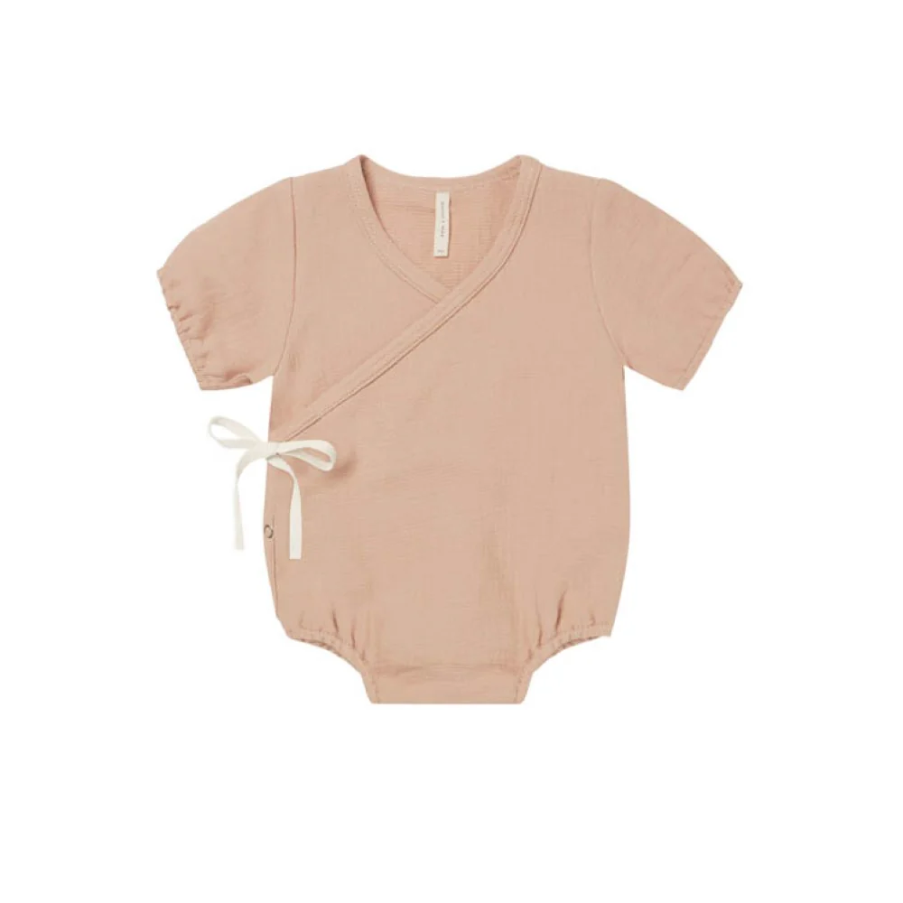 Quincy Mae Woven Wrap Romper - Blush