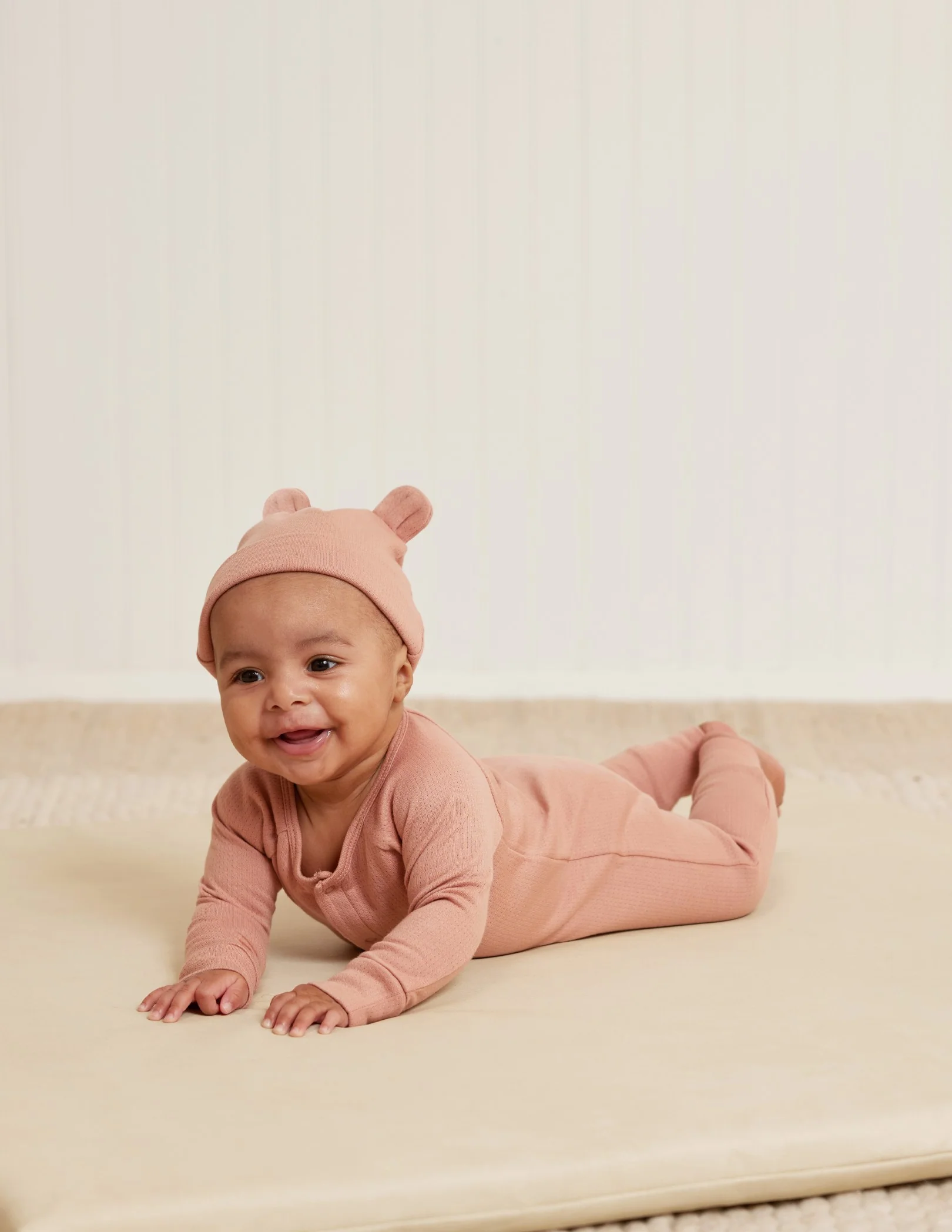 Quincy Mae Baby Bear Beanie - Rose - Image 2