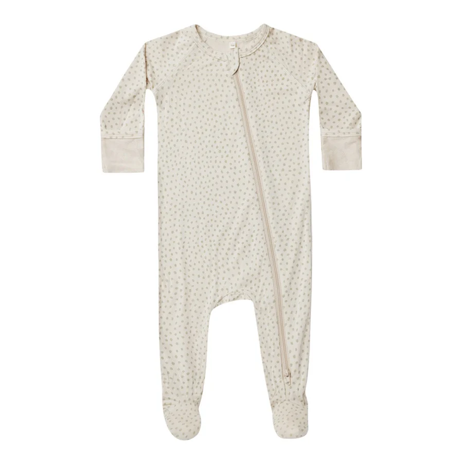 Quincy Mae Bamboo Zip Footie | Speckles