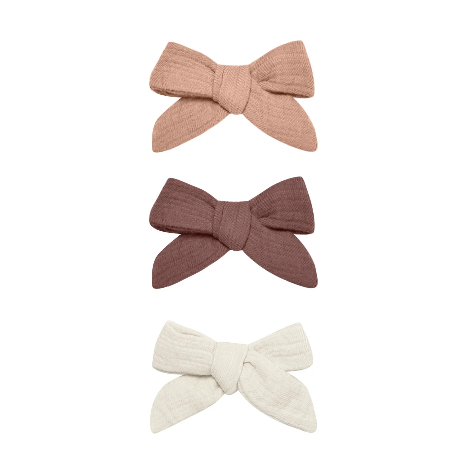 Bow with Clip set of 3 - Rose/Plum/Natural