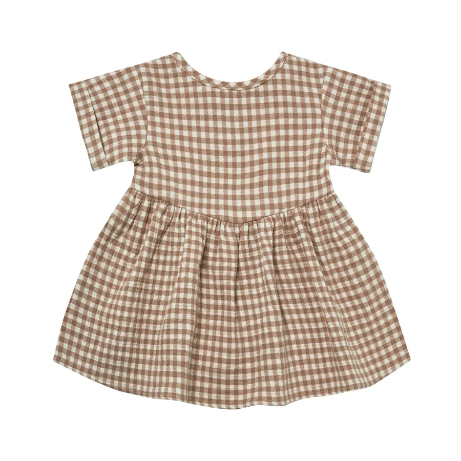 Quincy Mae Brielle Dress - Cocoa Gingham
