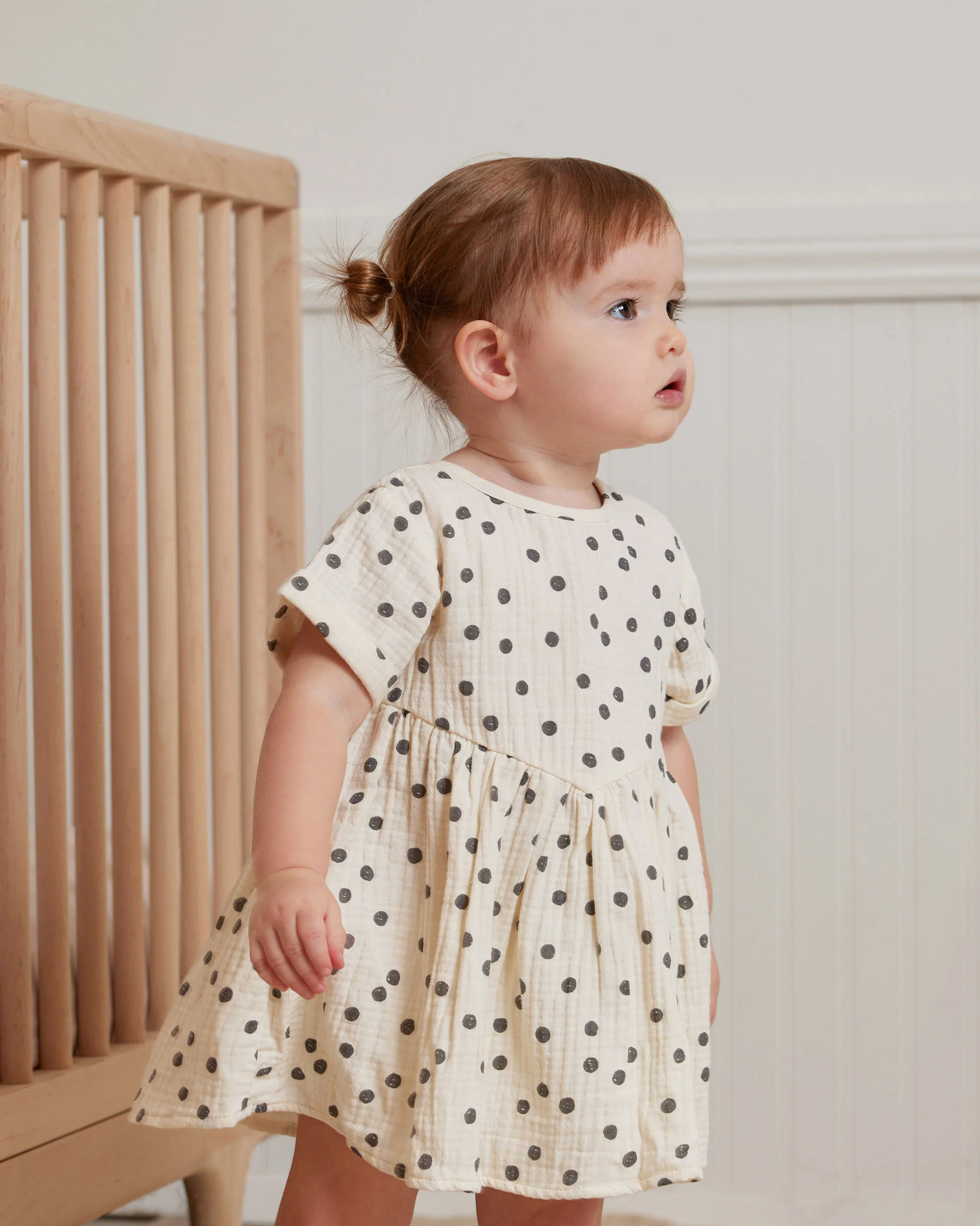 Quincy Mae Brielle Dress - Navy Dot - Image 2