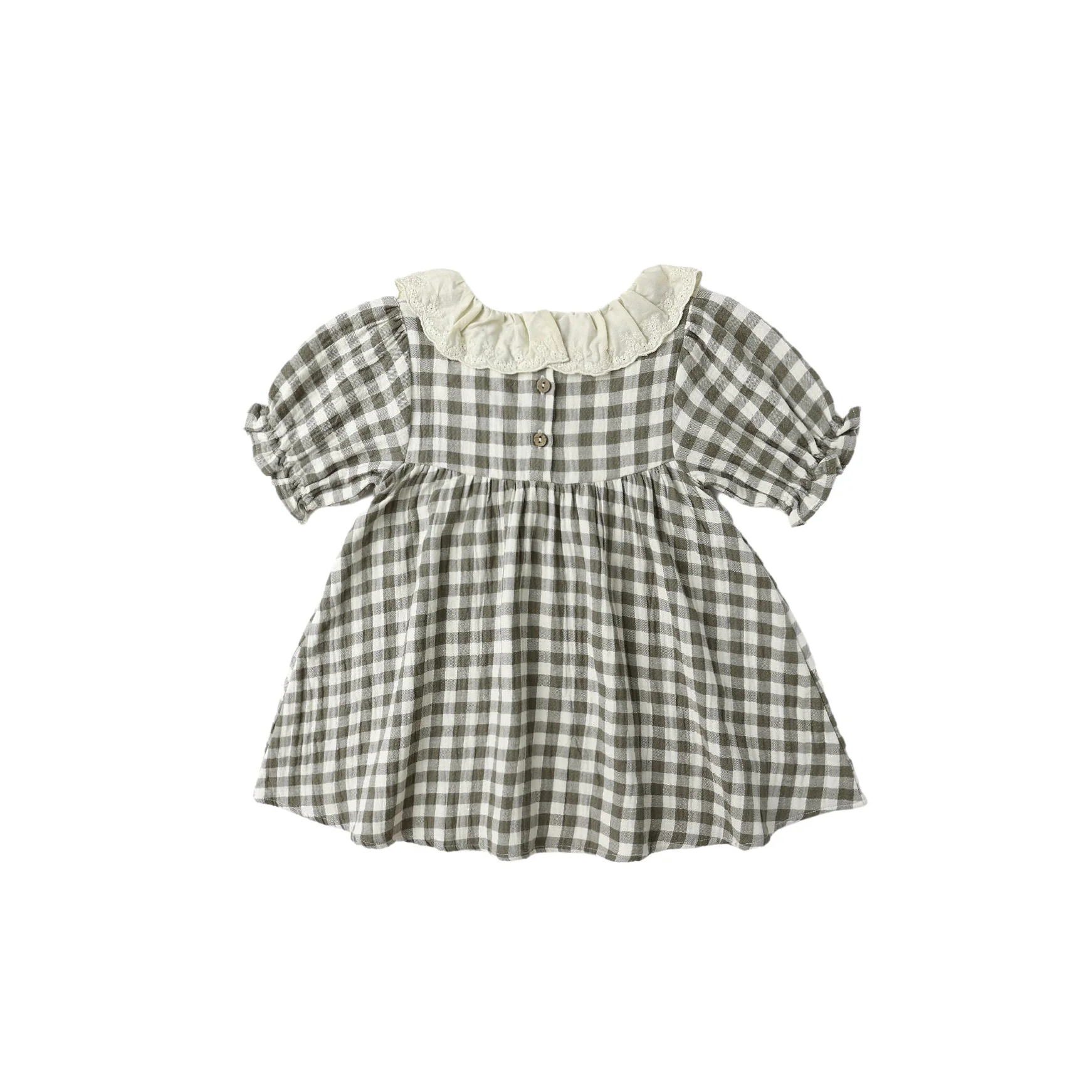 Callie Short Sleeve Dress - Forest Check - Image 7