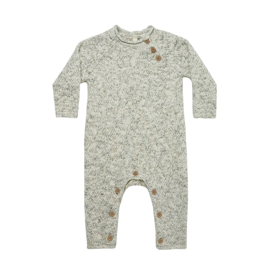 Quincy Mae Cozy Heathered Knit Jumpsuit - Fern