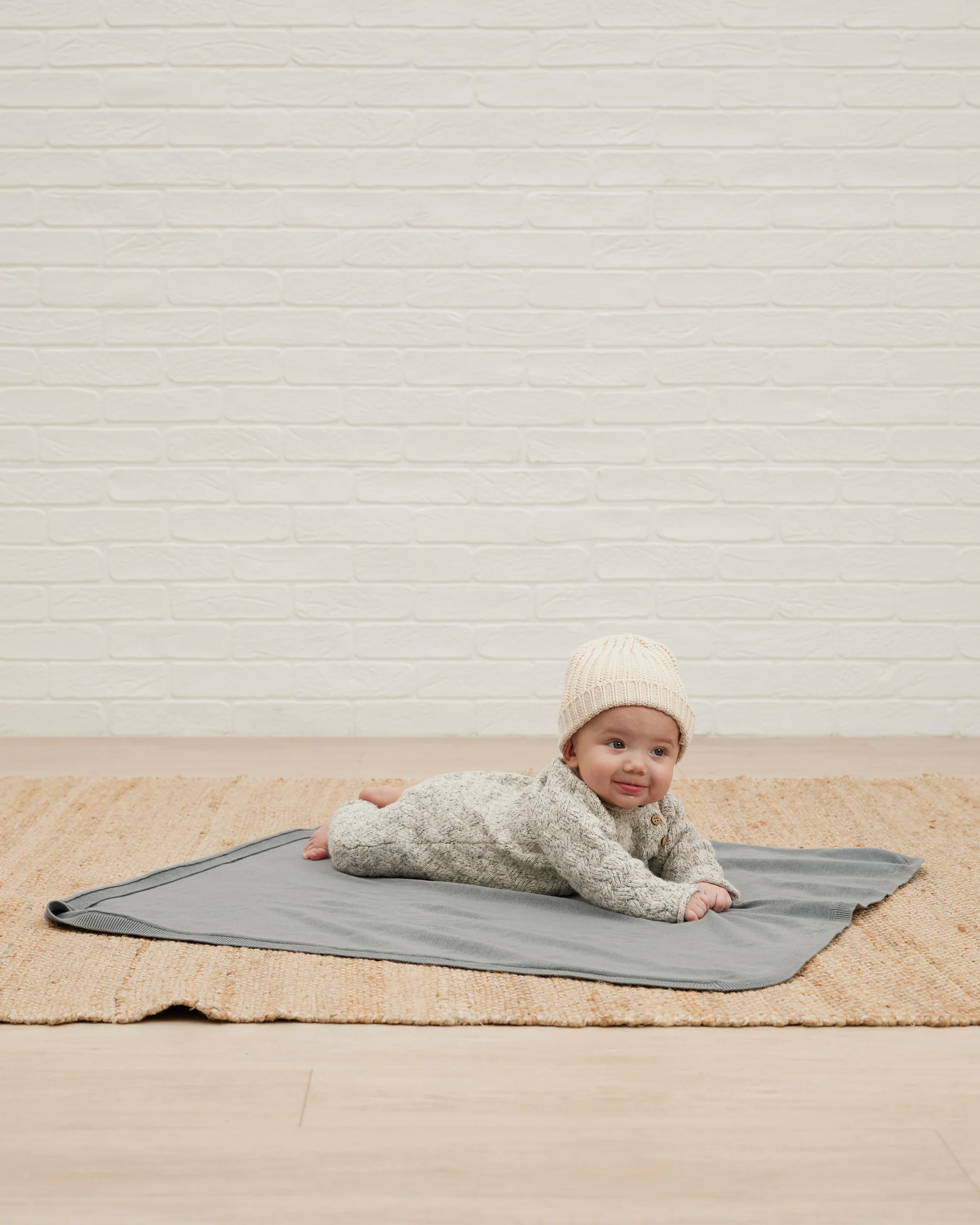 Quincy Mae Cozy Heathered Knit Jumpsuit - Fern - Image 2