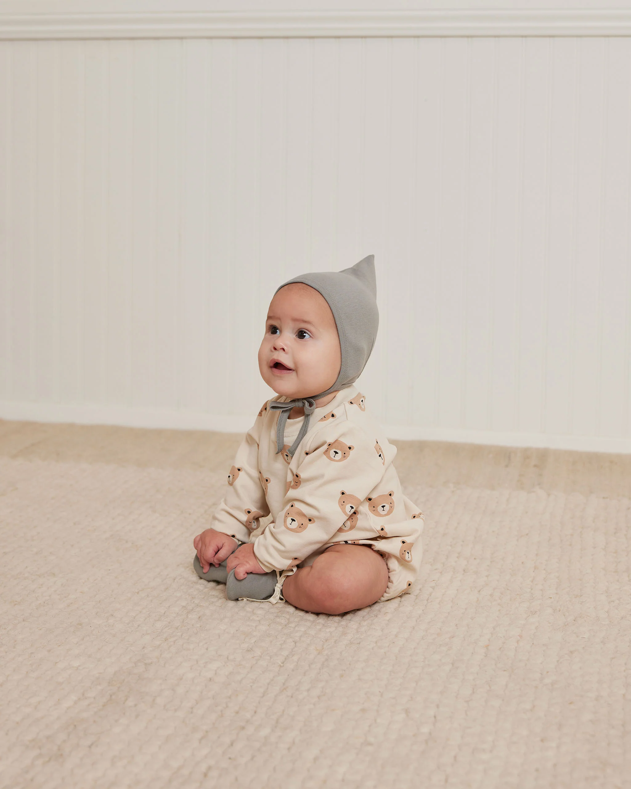 Quincy Mae Crewneck Bubble Romper - Teddy - Image 3