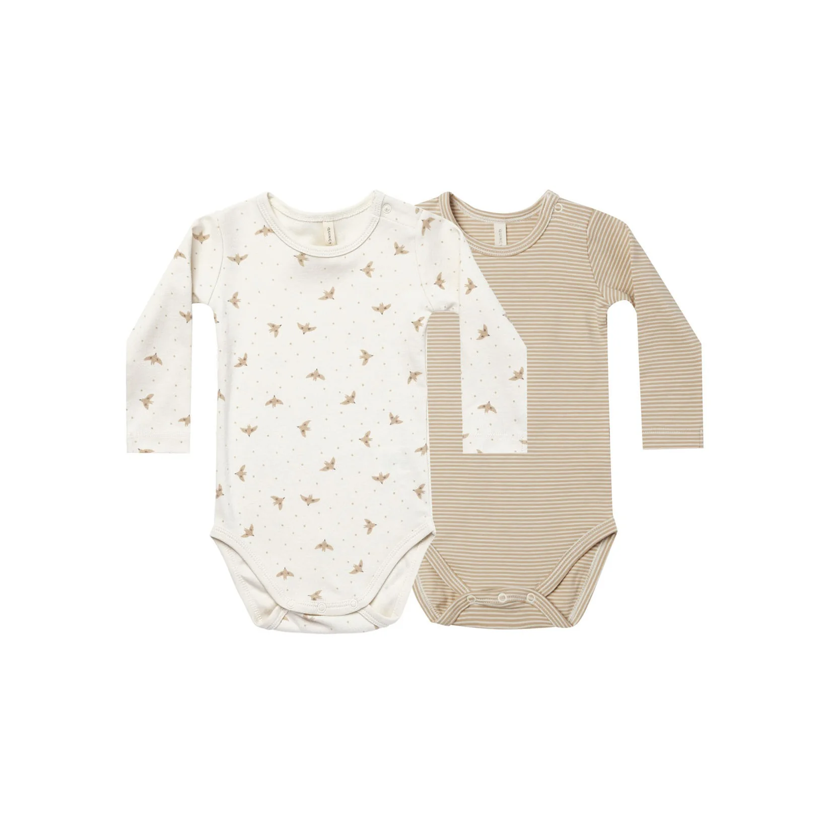 Jersey Bodysuit 2-Pack - Doves/Latte Micro Stripe