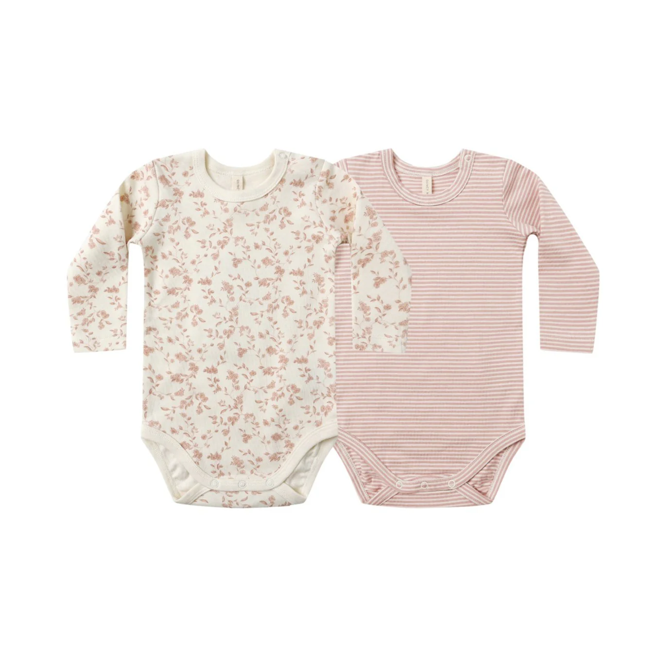 Jersey Bodysuit, 2 Pack - French Garden, Rose Micro Stripe
