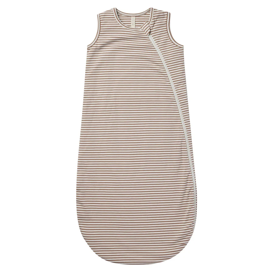 Quincy Mae Jersey Sleeping Bag - Cocoa Stripe