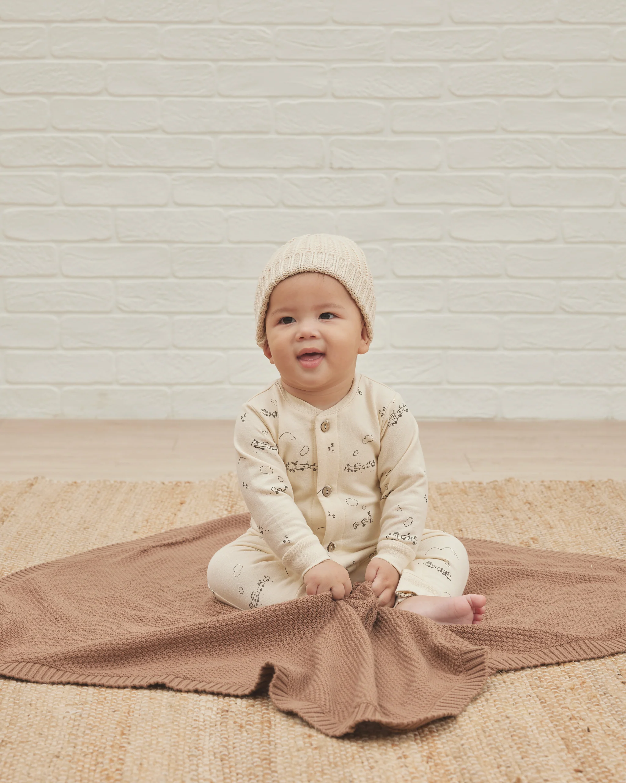 Quincy Mae Knit Baby Blanket - Cocoa - Image 2