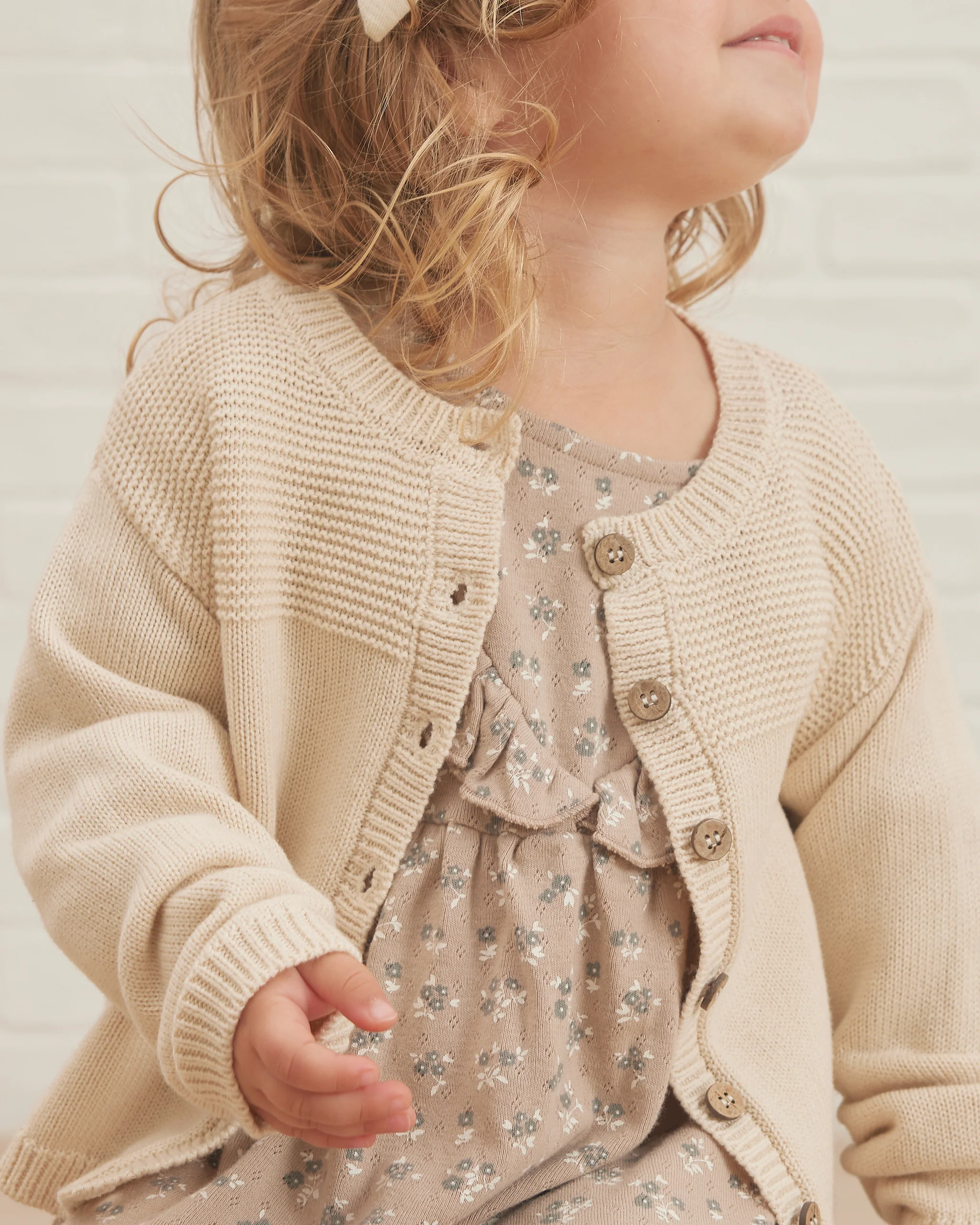 Quincy Mae Knit Cardigan - Natural - Image 2