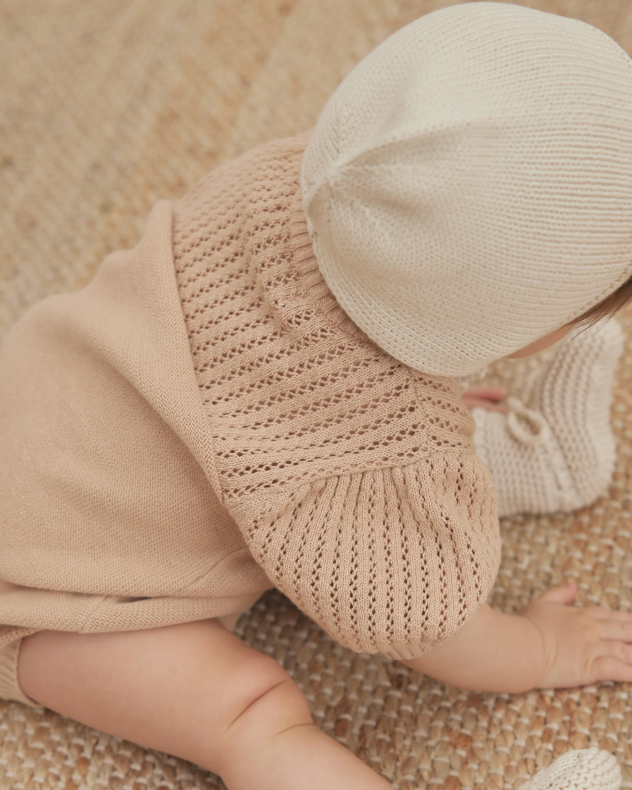 Quincy Mae Pointelle Knit Romper - Blush - Image 2