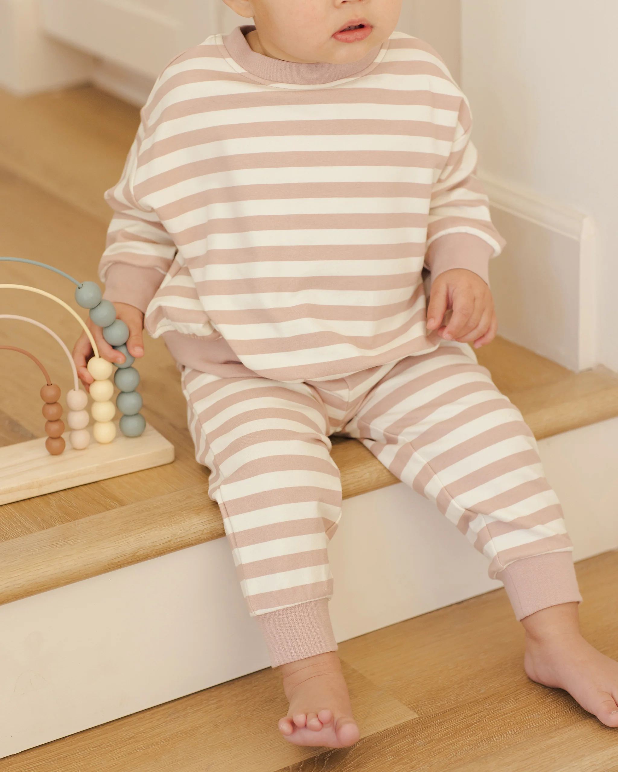 Relaxed Sweatshirt - Pink Stripe - Image 4