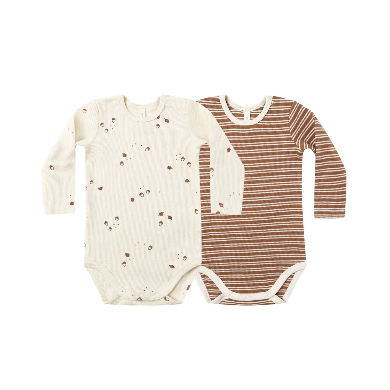 Ribbed Bodysuit, 2 Pack - Cedar Micro Stripe, Acorns