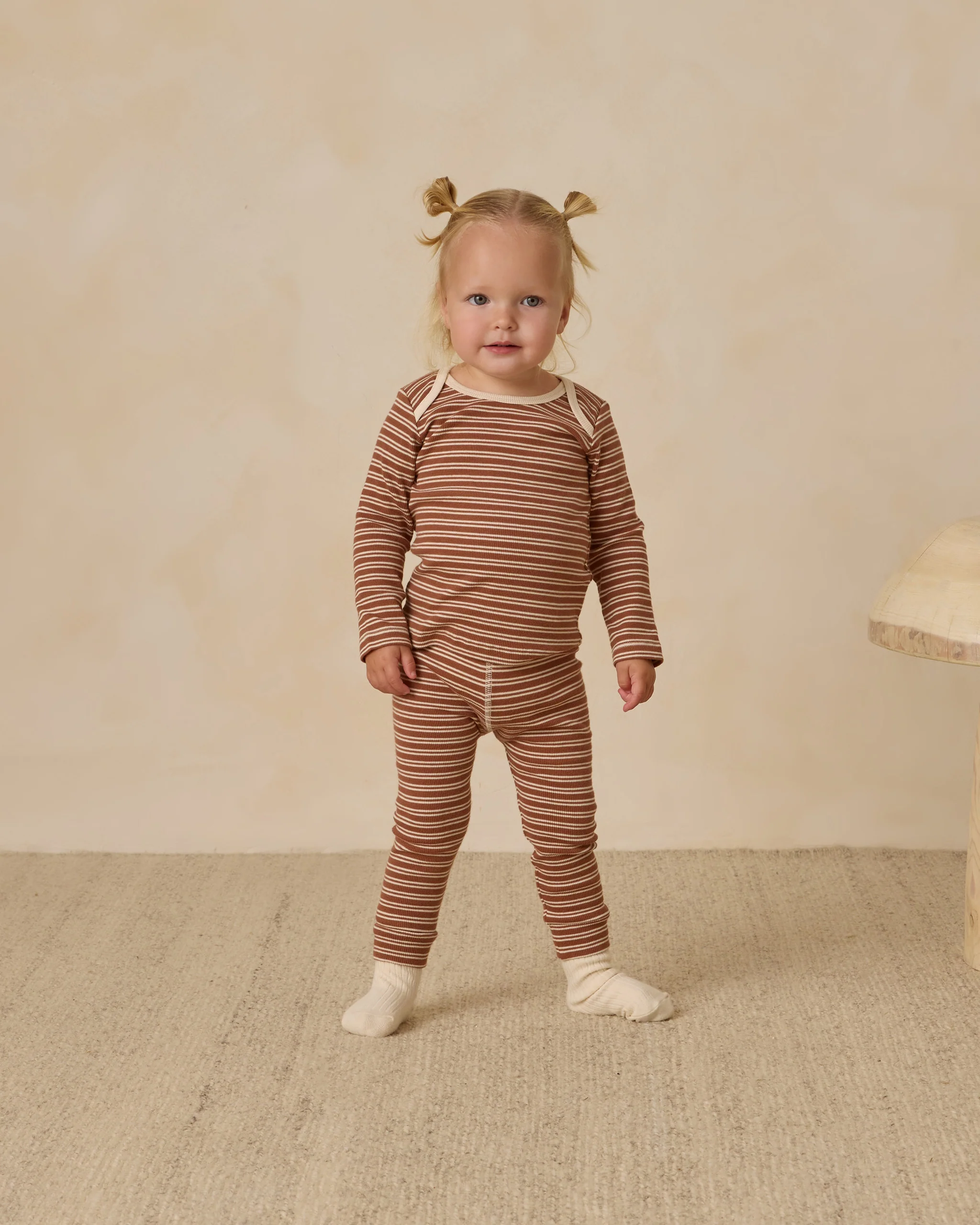 Ribbed Tee + Legging Set - Cedar Micro Stripe - Image 2