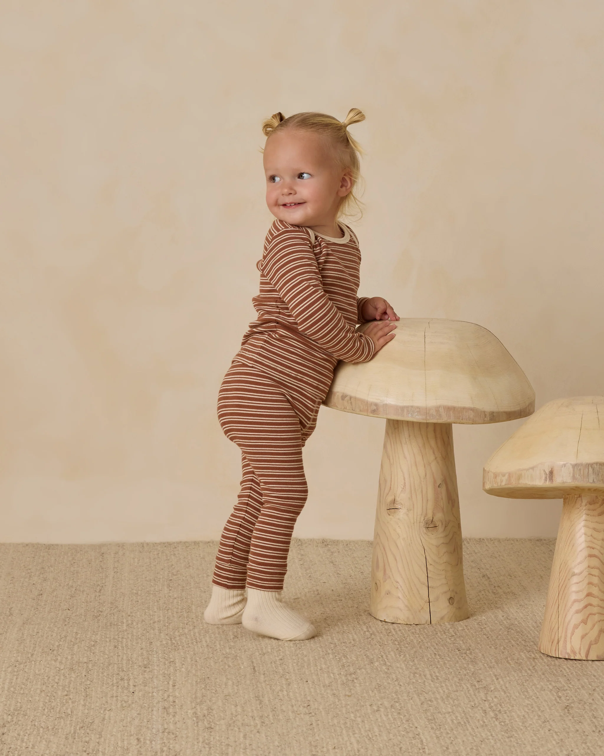 Ribbed Tee + Legging Set - Cedar Micro Stripe - Image 3