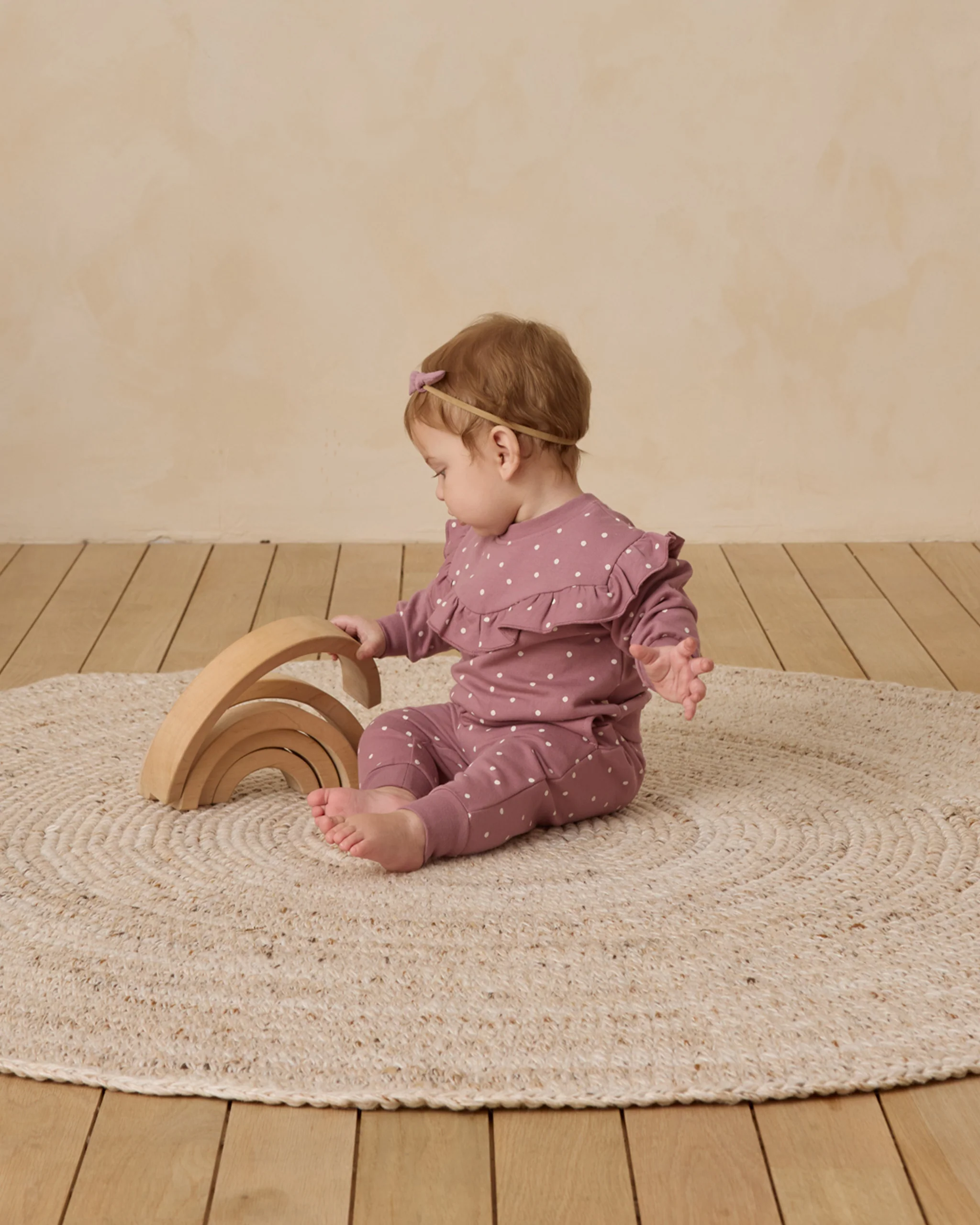 Ruffle Fleece Sweatshirt - Polka Dots - Image 3