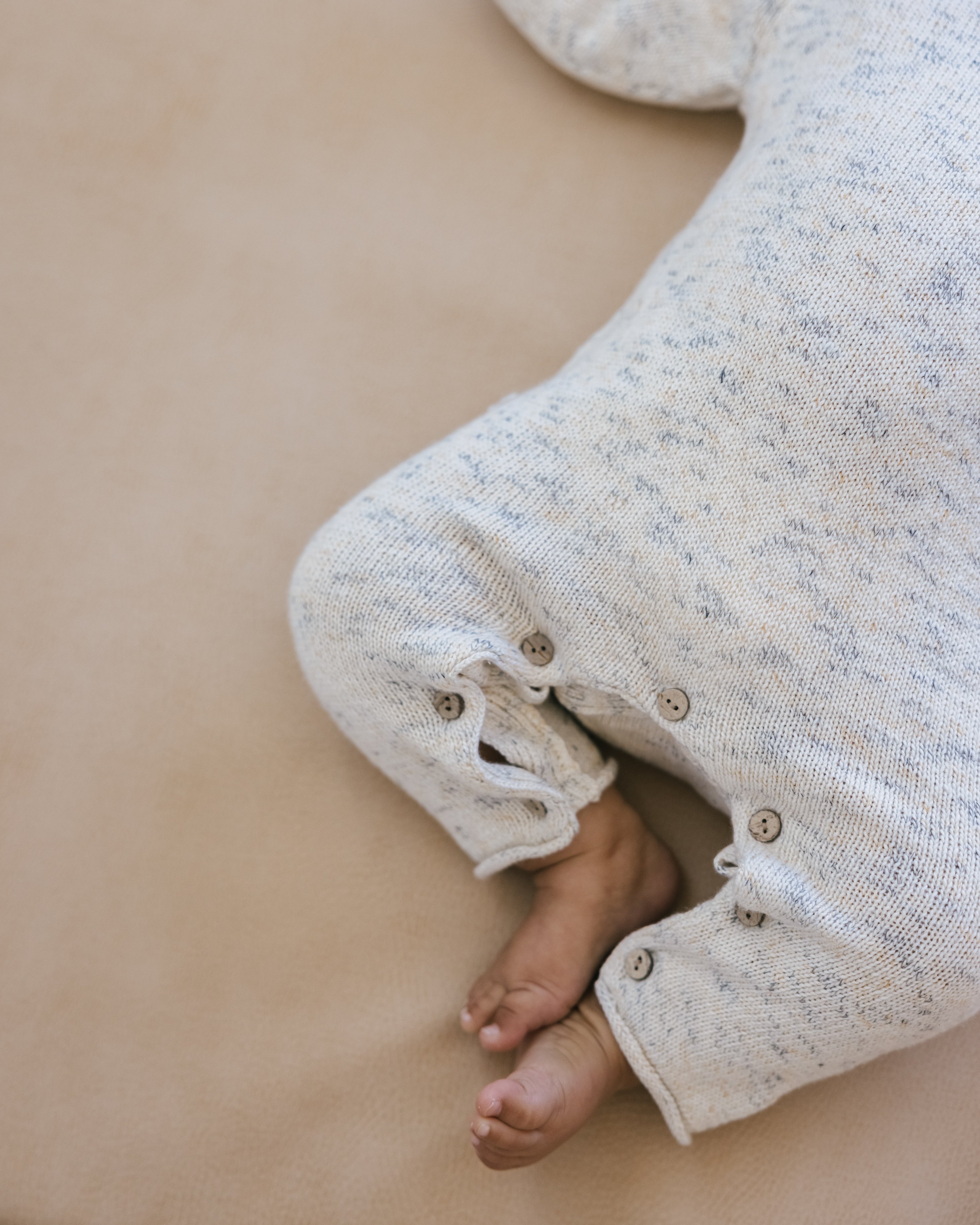 Quincy Mae Speckled Knit Jumpsuit - Natural - Image 3