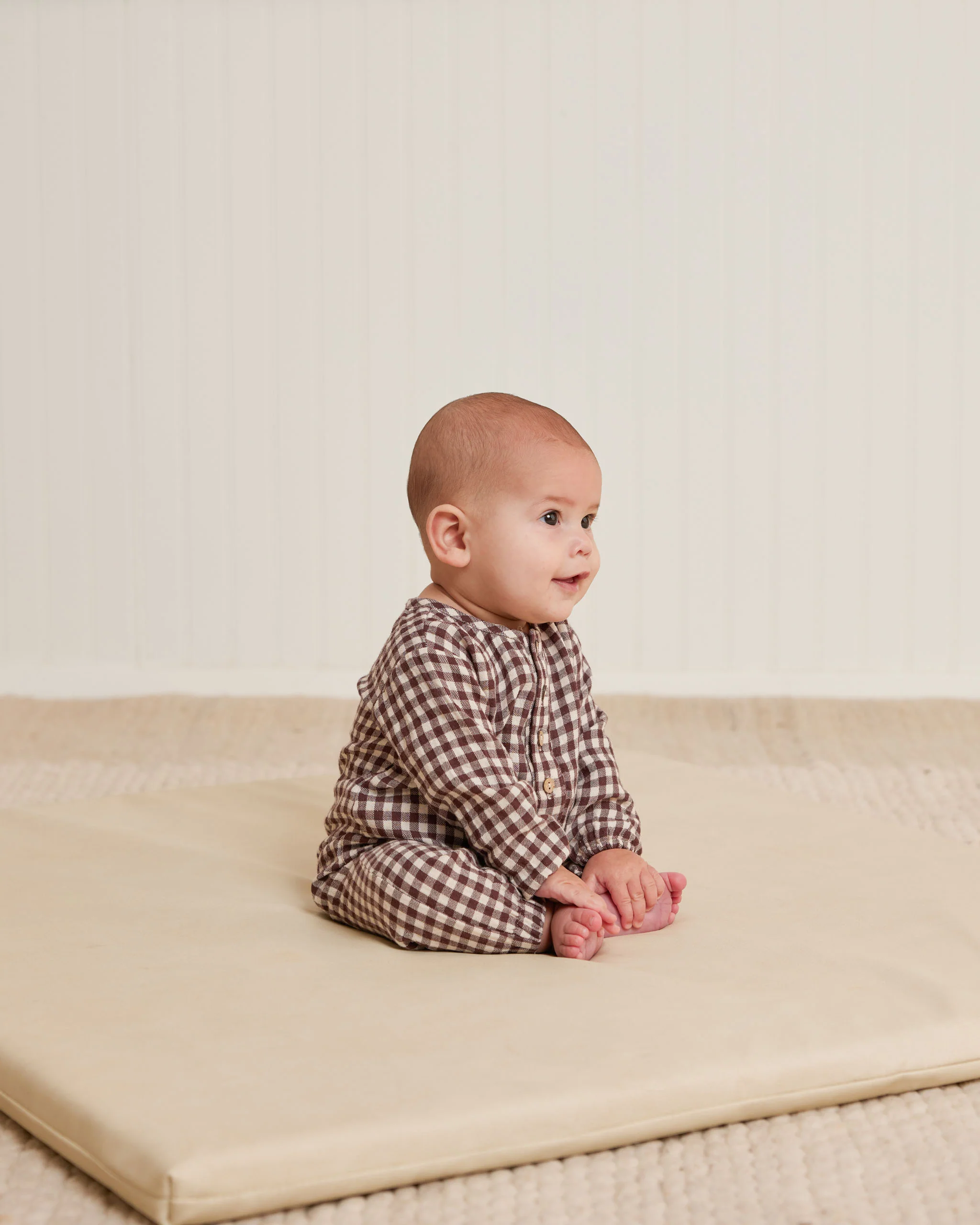 Quincy Mae Woven Jumpsuit - Plum Gingham - Image 3
