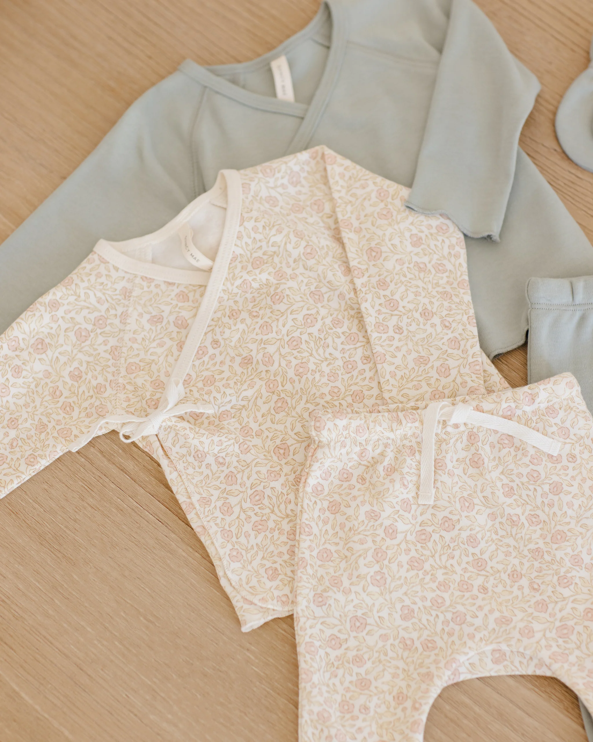 Wrap Top + Footed Pant Set - Primrose - Image 2