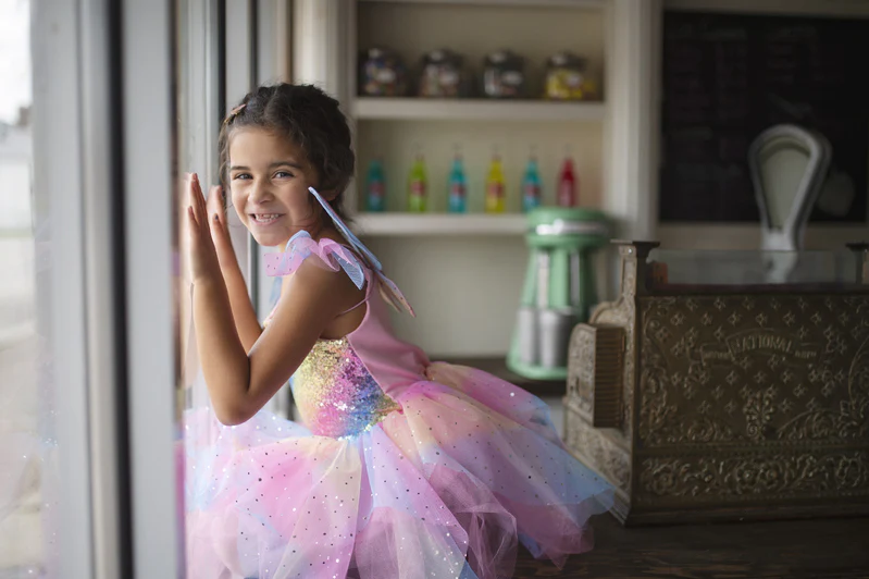 Rainbow Fairy Dress with Wings - Image 10
