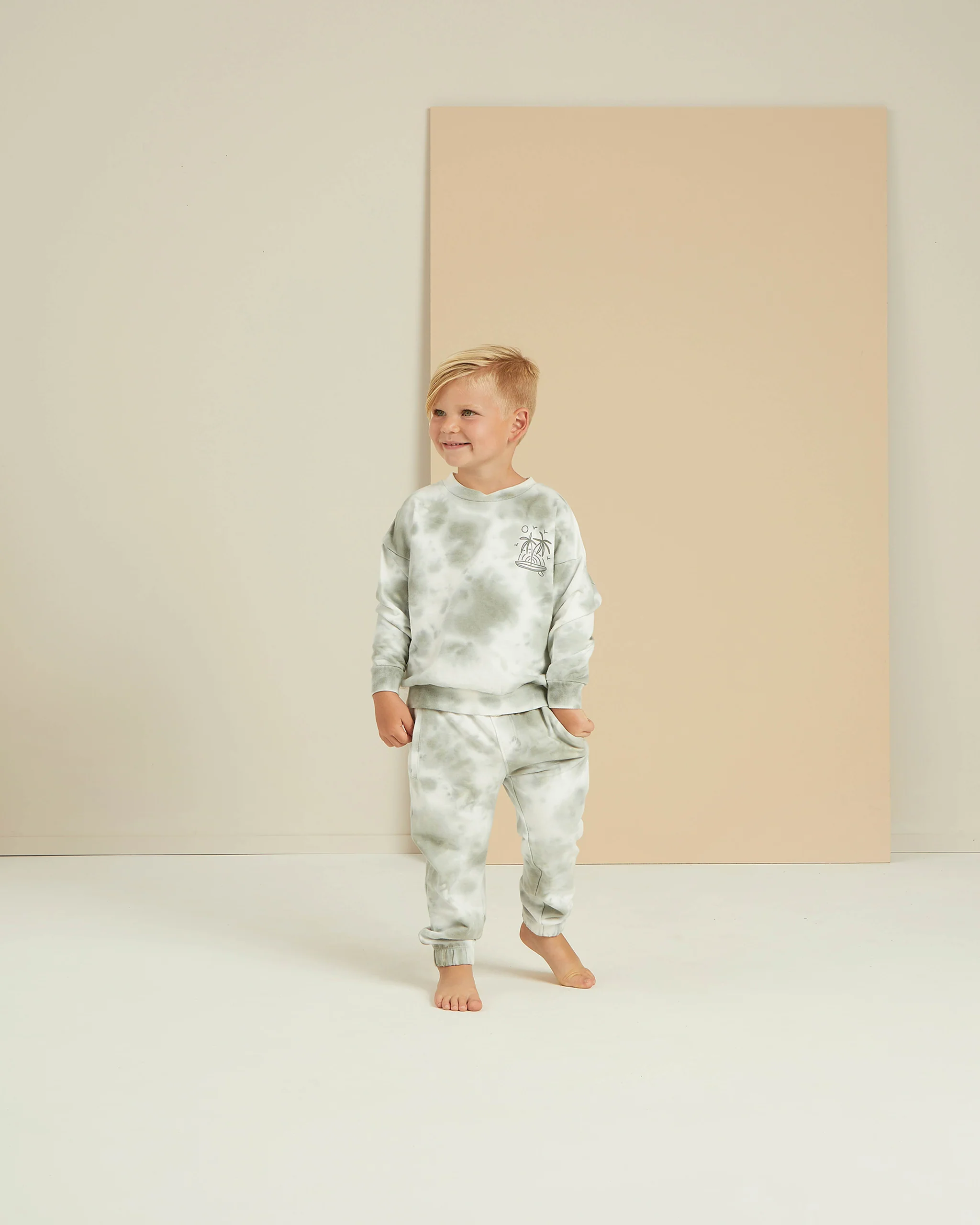 Rylee + Cru Jogger Sweatpant - Aqua Tie Dye - Image 2