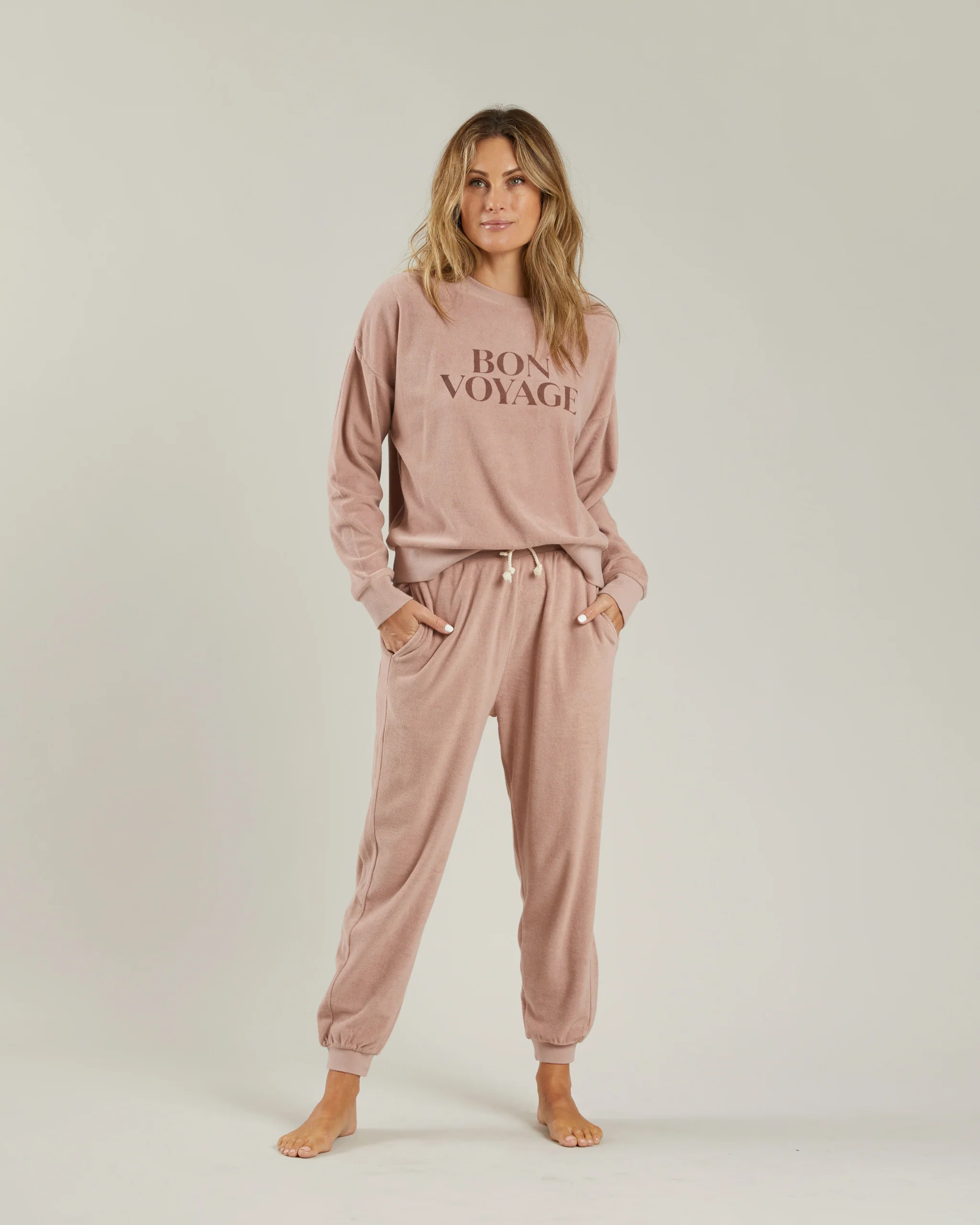 Rylee + Cru Mama Terry Jogger Pant - Mauve - Image 2
