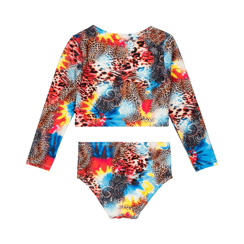 Rock Your Baby Abstract Leopard Rashie Set With Lining - Image 2