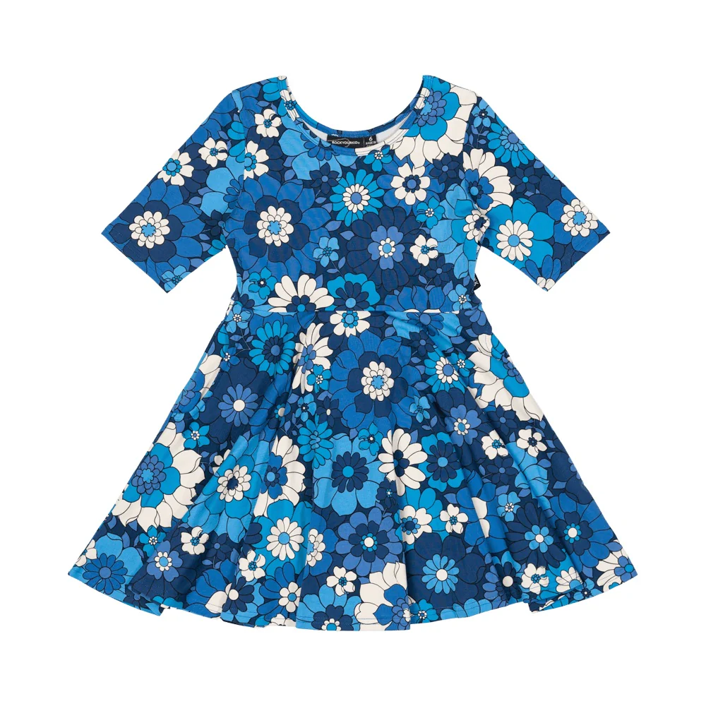 Rock Your Baby Aloha Azure Waisted Dress