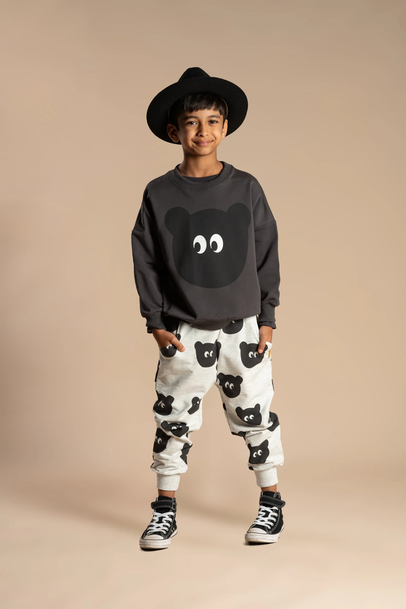 Rock Your Baby Bertie Bear Charcoal Long Sleeve T-Shirt - Image 4