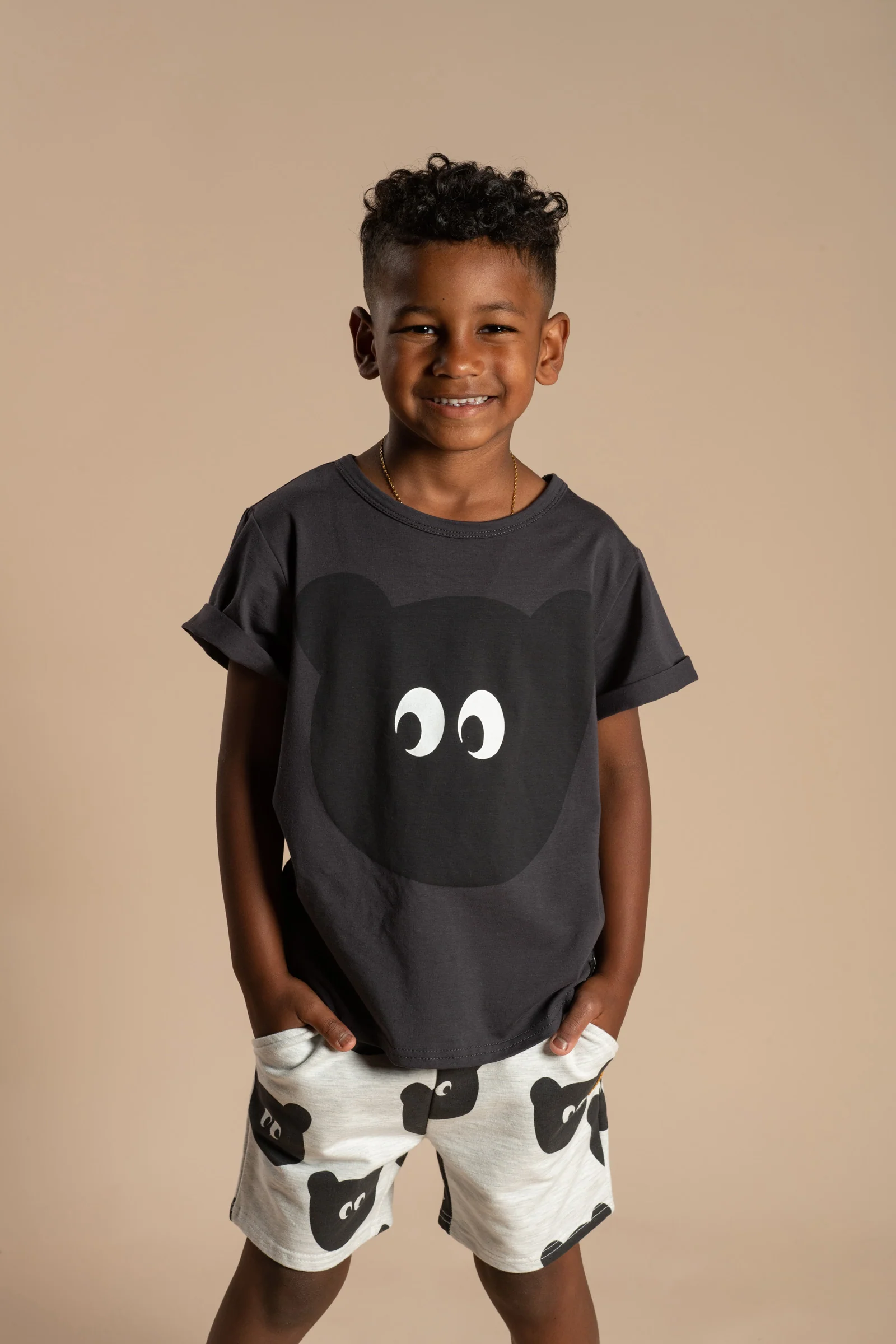 Rock Your Baby Bertie Bear Charcoal T-Shirt - Image 2