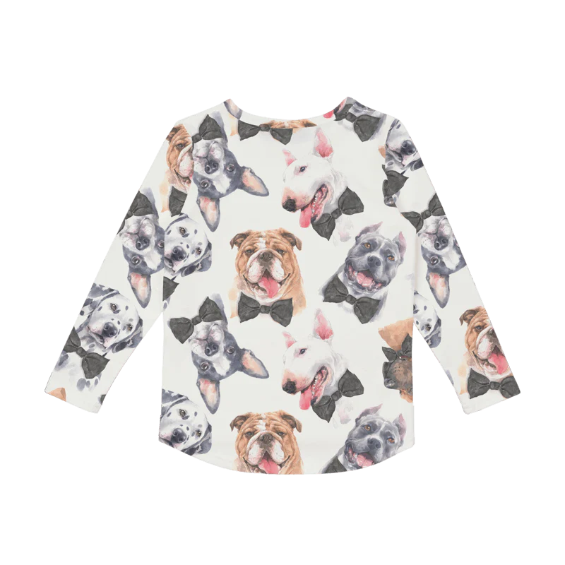 Rock Your Baby Black Tie Pups Long Sleeve T-Shirt - Image 2
