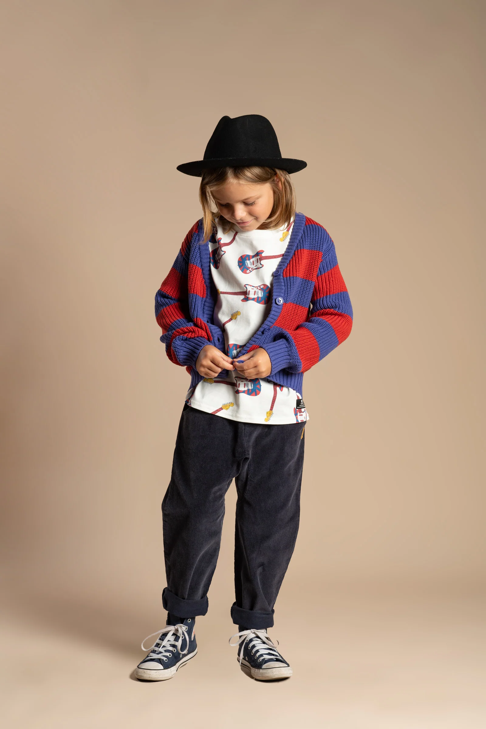 Rock Your Baby Blue And Red Stripe Knit Cardigan - Image 5