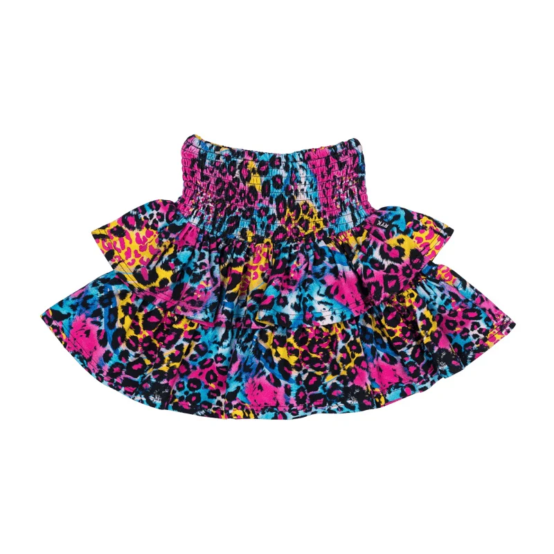 Rock Your Baby Blue Miami Leopard Rara Skirt