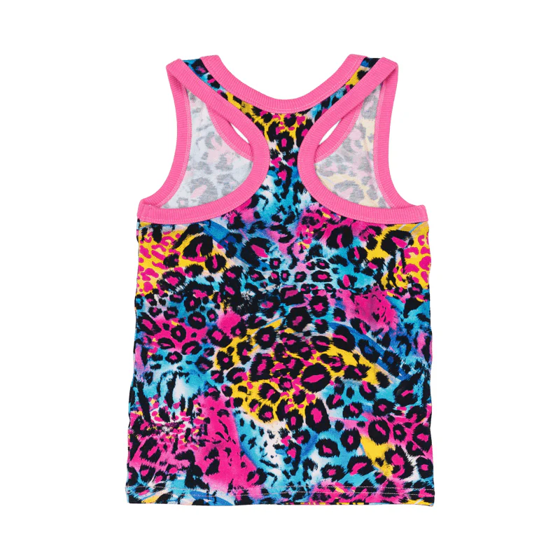 Rock Your Baby Blue Miami Leopard Singlet - Image 3
