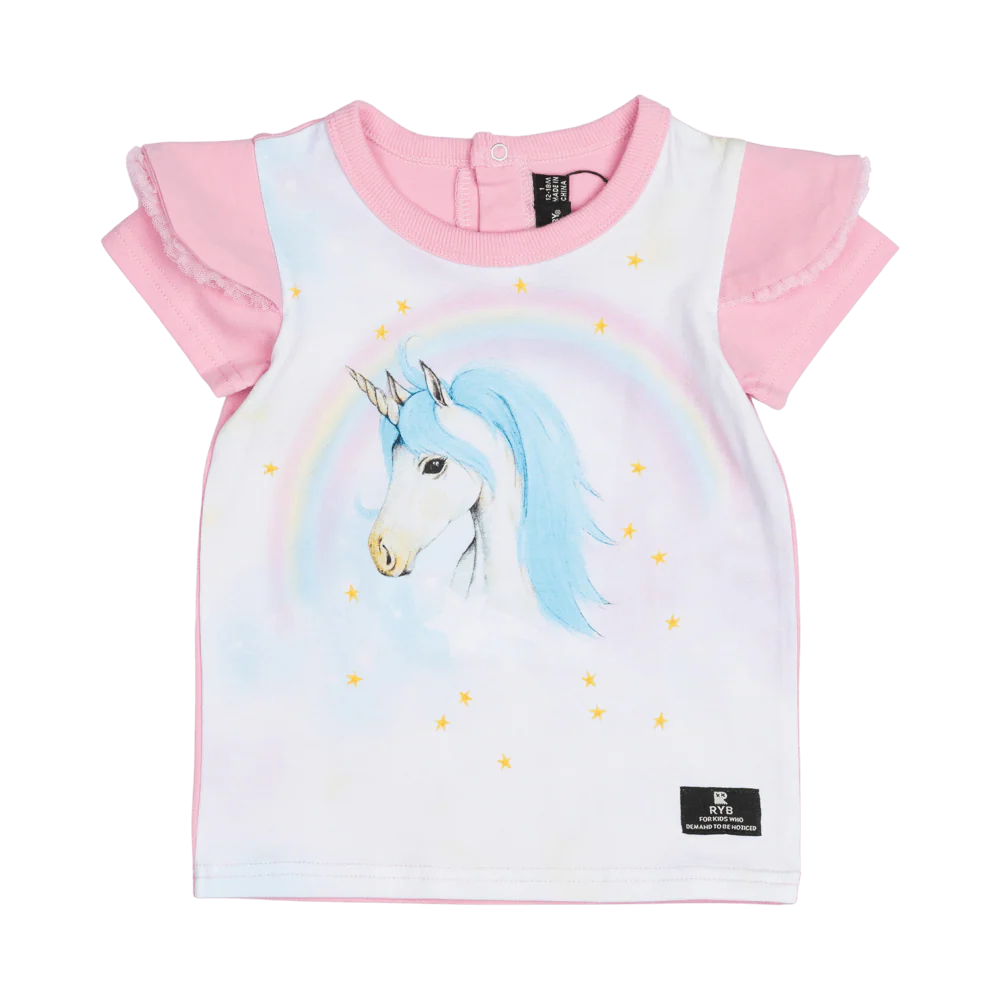 Rock Your Baby Blue Unicorn Baby T-Shirt