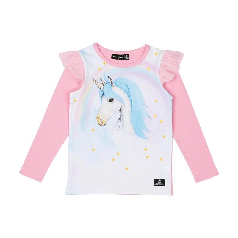 Rock Your Baby Blue Unicorn Long Sleeve T-Shirt